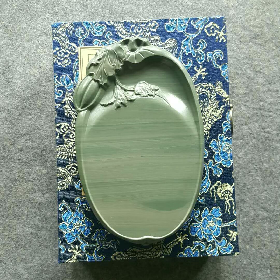 abdt松花石砚台 砚 砚台 砚料 大清国宝松花砚 老坑绿刷丝实用砚台 文