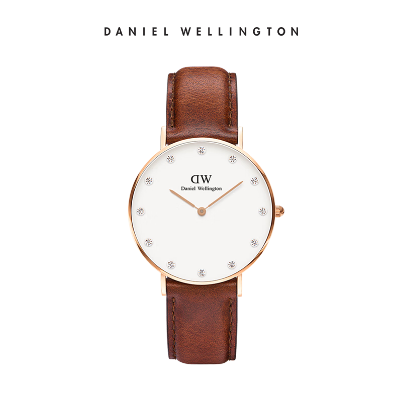 丹尼尔惠灵顿(danielwellington)手表女 classy系列皮质水钻女表34mm