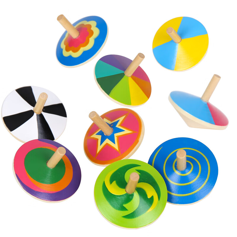 玩具9个装组合手转旋转宝宝幼儿园六一儿童节礼物 9个装 彩色小陀螺