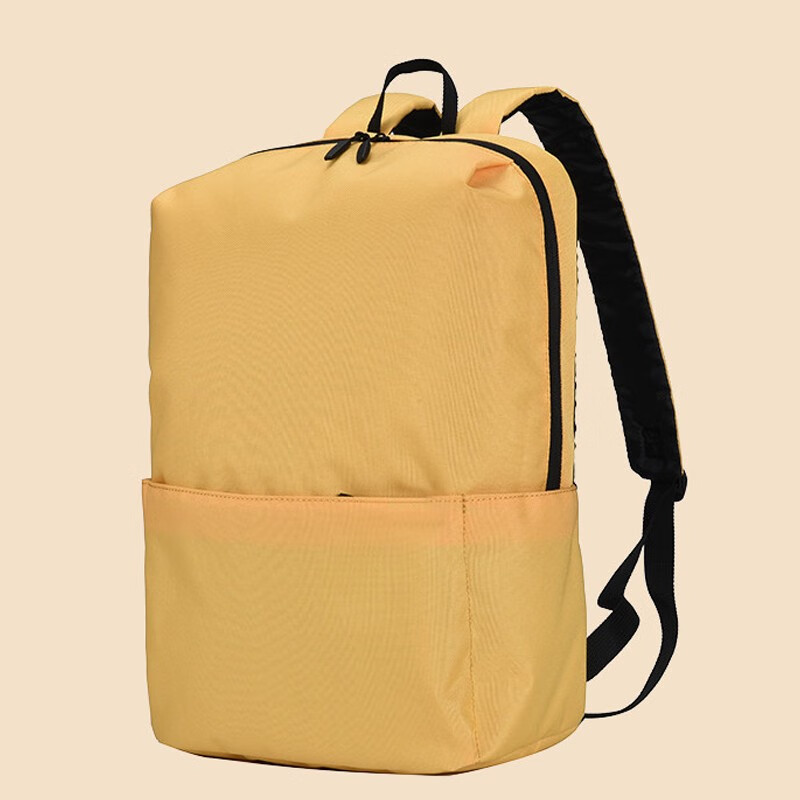 惠寻15L双肩包男女通用款运动包休闲学生包时尚电脑包旅行包 黄色