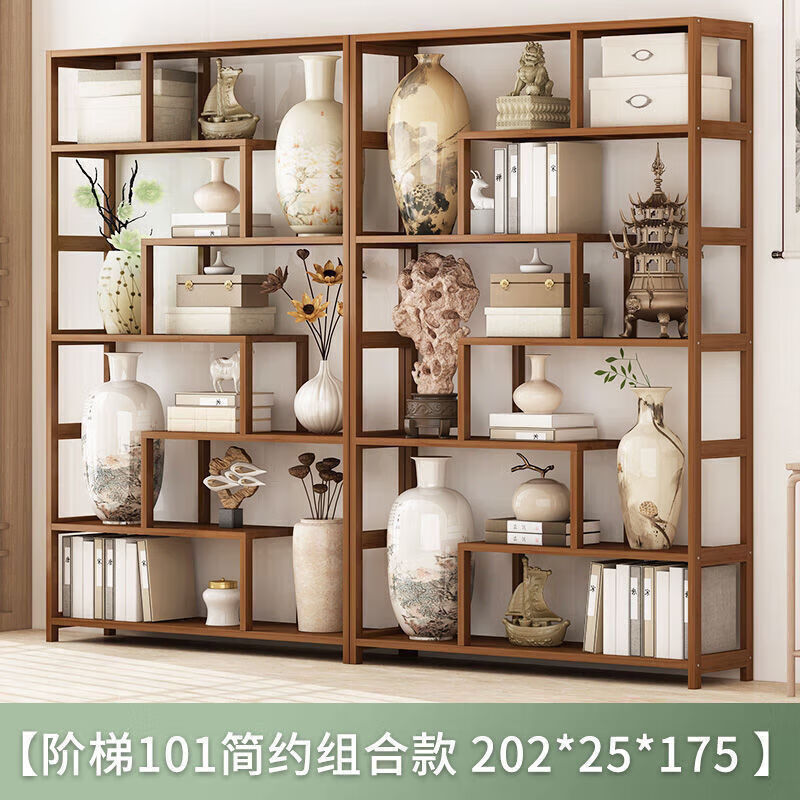 澳德玛博古架实木新中式酒柜展示柜多宝阁古董摆件柜客厅茶具置物架 【2件组合】阶7层100C洣长使用感如何?