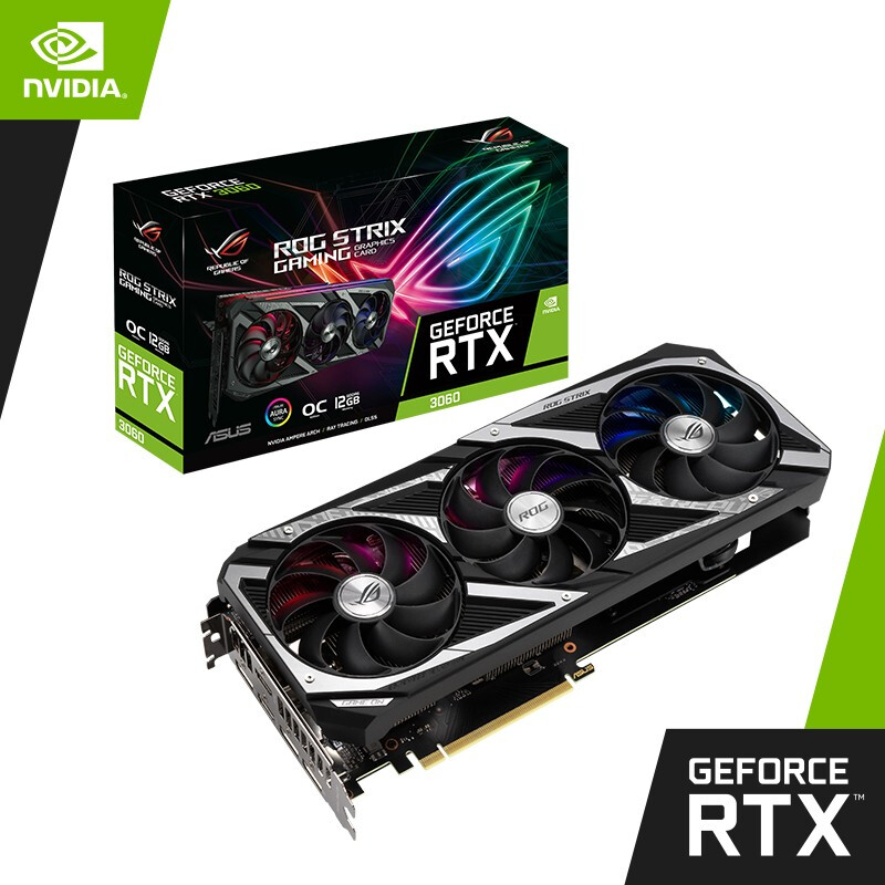 ROG-STRIX-RTX3060-O12G-GAMING 吃鸡电竞游戏显卡 可支持4k显示器 RTX3060 独立显卡