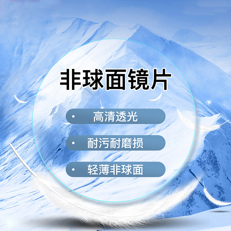 56/1.60/1.67/1.71/1.74折射率非球面加硬树脂镜片 2片装 1.60非球面