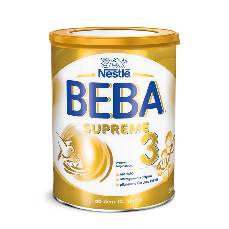 德国原装进口 雀巢(Nestle) BEBA贝巴Supreme至尊版 添加两种HMO 婴幼儿配方奶粉3段（10月+）800g/罐