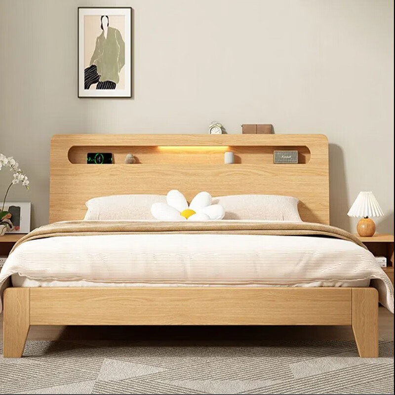 成功梦实木床现代简约1.