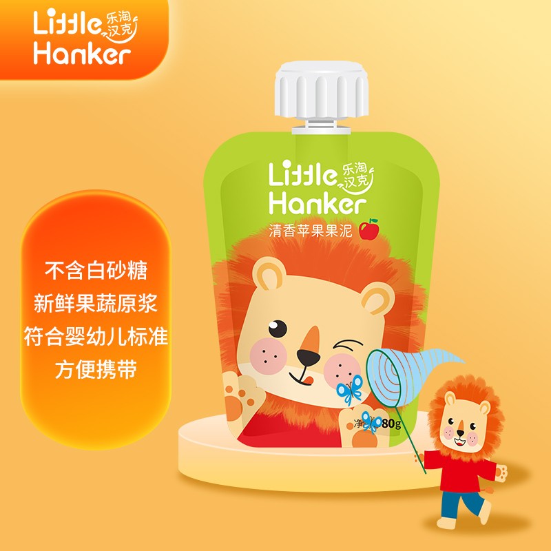 乐淘汉克 (little hanker) 清香苹果果泥80g 婴幼儿宝宝营养辅食吸吸袋零食6个月以上适用