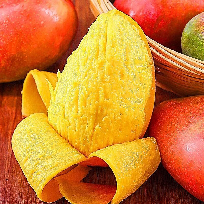 鲸咚亿农海南三亚贵妃芒果 新鲜水果芒果礼盒热带水果红金龙 带箱9.5-10斤大果【150-200克】净重9斤