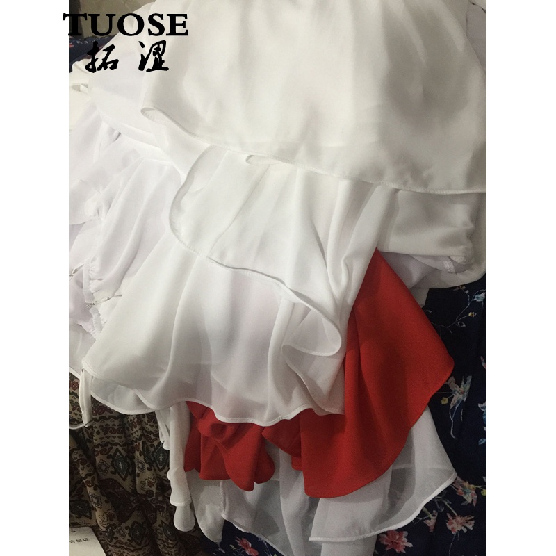 拓涩（TUOSE）连衣裙 香港潮牌红色吊带长裙雪纺露背性感波西米亚海边渡假沙滩裙 白色 S