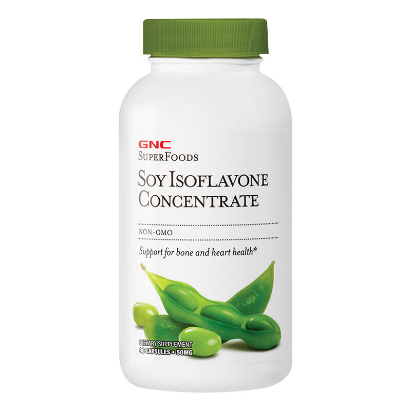 GNC健安喜 非转基因浓缩大豆异黄酮 呵护女性健康 天然植物提取物 90粒（新老包装随机发）