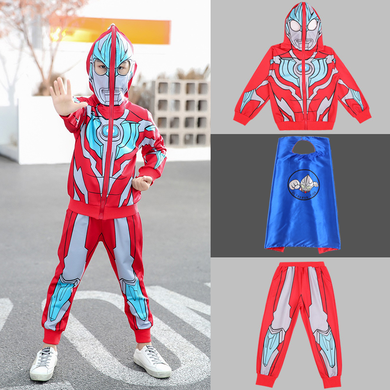 银河奥特曼衣服男童赛罗春秋款套装罗索cosplay服装万圣节潮 银河