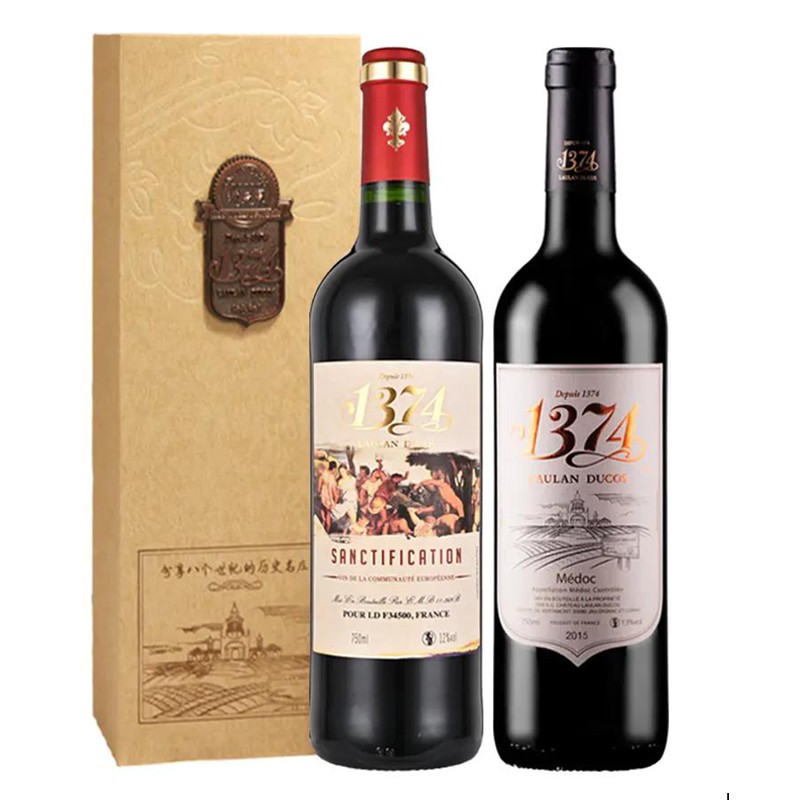 乐朗1374 法国原瓶进口 2支装 庆典与1374干红葡萄酒组合