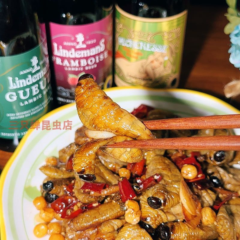 食芳溢油炸竹笋虫食用昆虫美味椰树虫美食竹蛹胖虫竹蛆竹象幼虫子小