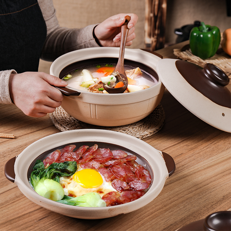 煲王陶瓷可干烧宽口砂锅小号煲汤炖锅传统老式土沙锅燃气瓦煲仔饭熬粥