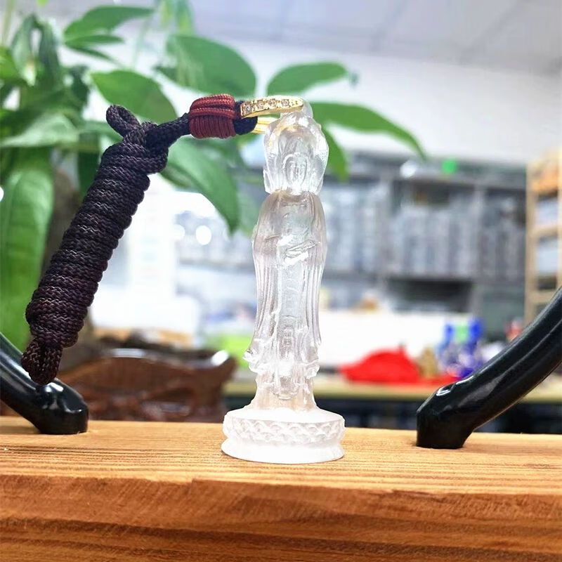 van crude annora惠古立体佛像三面莲花座南海观音菩萨古法琉璃吊坠男