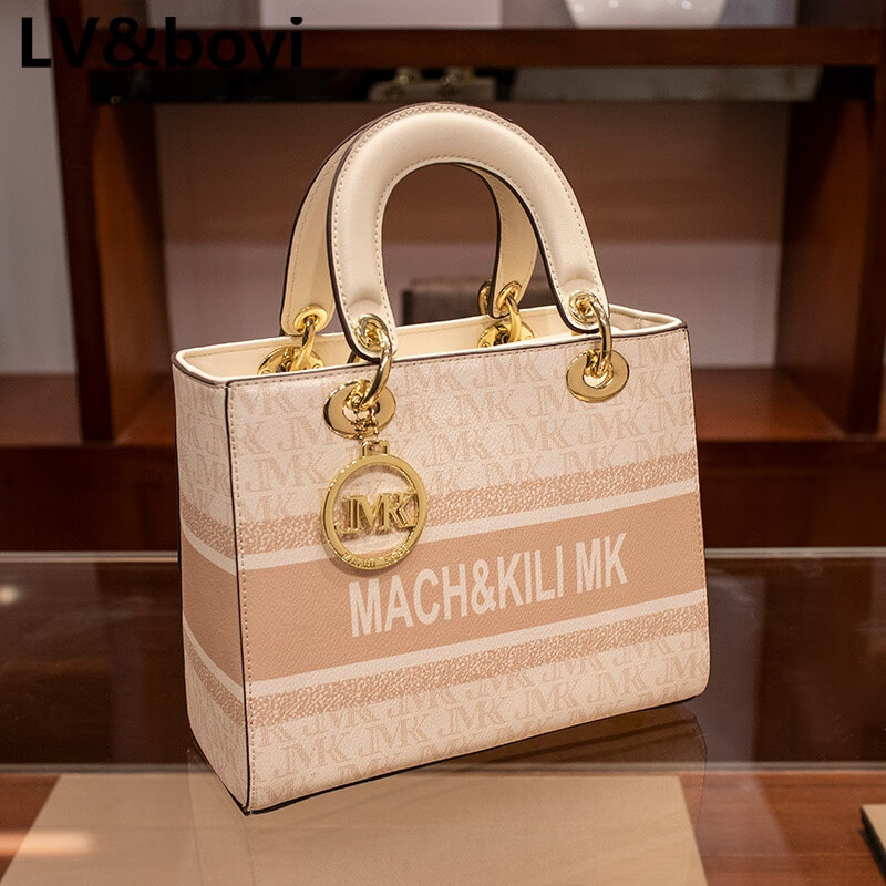 lvboyi小众设计2024新款潮女士小包包戴妃包手提单肩斜跨包包包 白色