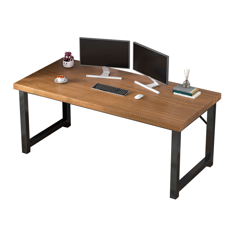 佳家林电脑桌加厚现代简约办公书桌家用台式学习工作台办公写字桌子 拉丝黑橡木色黑架140cm