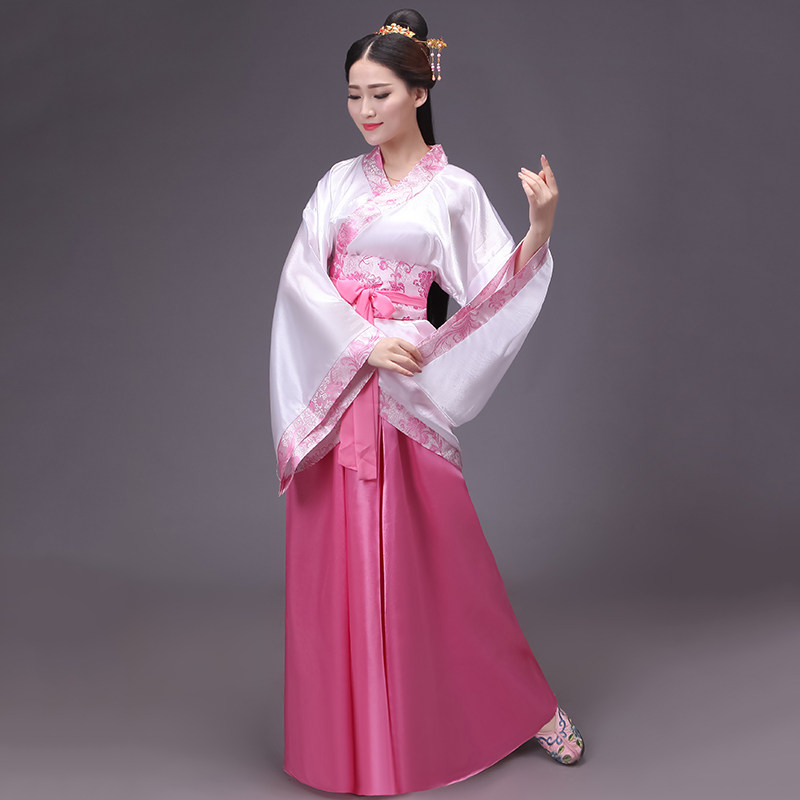汉服女装新款汉服嫦娥仙女服装汉服女古装曲裾演出服装陶亦妗 粉色