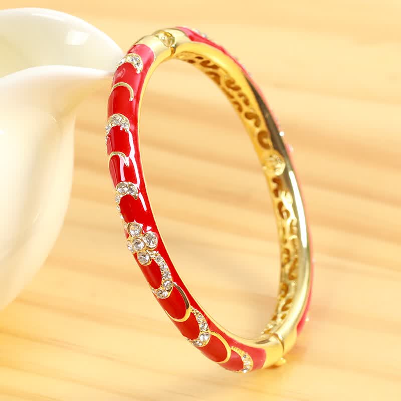 玉满春北京景泰蓝手镯镶钻镂空掐丝520情人礼品老婆生日出国礼物 中国