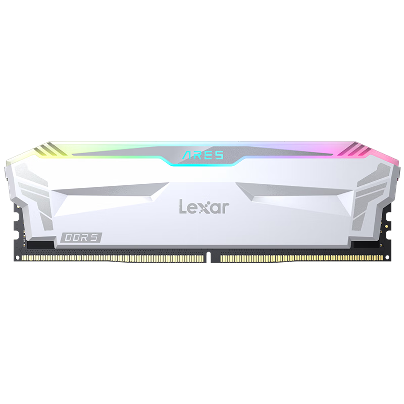 Lexar 雷克沙 ARES战神之刃 RGB DDR5 6400电竞超频内存条 台式电脑内存套装 32GB(16G×2) 特挑海力士Adie颗粒 白 高频率低时序