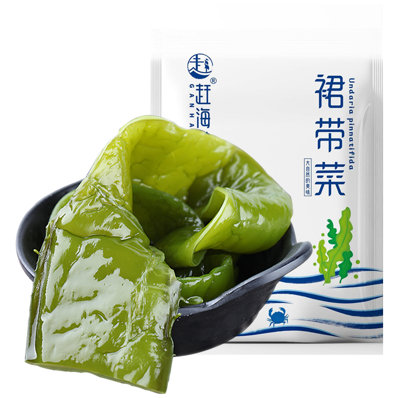 趕海弟 裙帶菜500g梗段片 鹽漬鮮嫩 海白菜海木耳非即食 涼拌菜火鍋食材