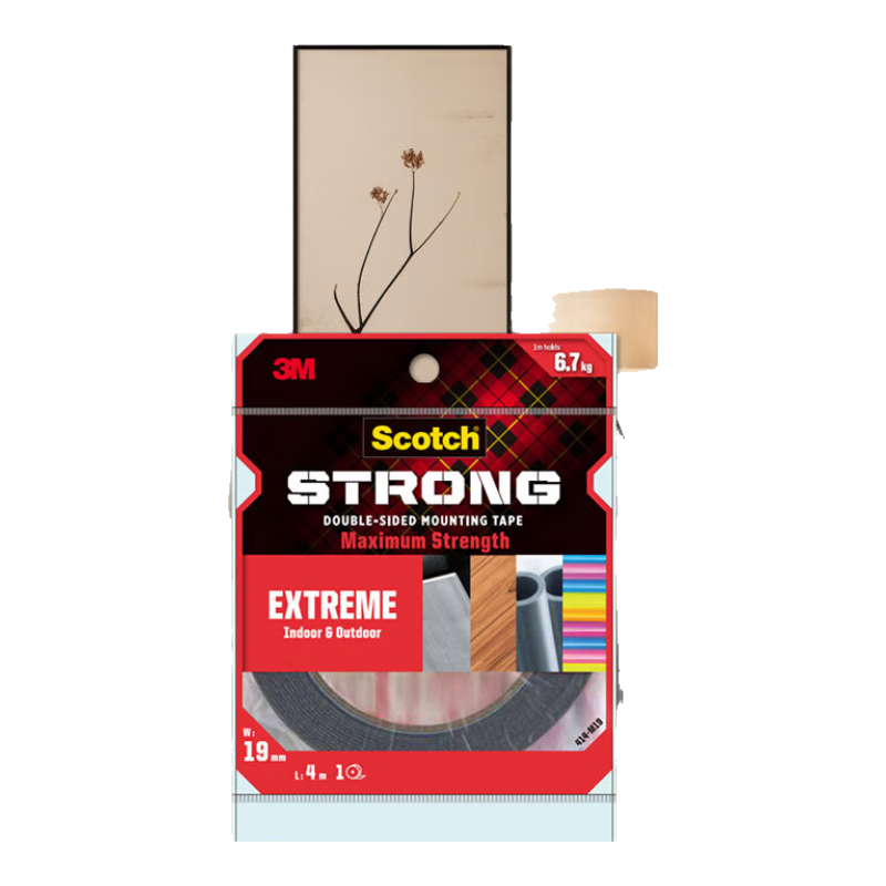 3M ˼�� ����;ǿճ����414-M19 �͸ߵ��� ��ˮ 19mm*4m �������齺��ǽ��/ľ�Ʊ���/����/�ǿ���