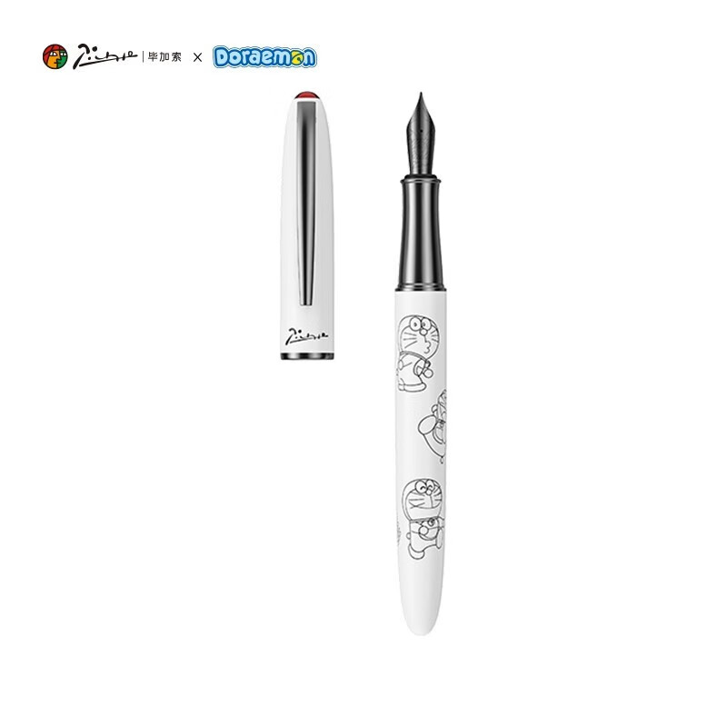 毕加索（pimio）钢笔730哆啦A梦机器猫经典系列钢笔男女学生练字墨水笔生日节日送礼礼品钢笔可刻字 毕加索730哆啦A梦钢笔套装【经典白】