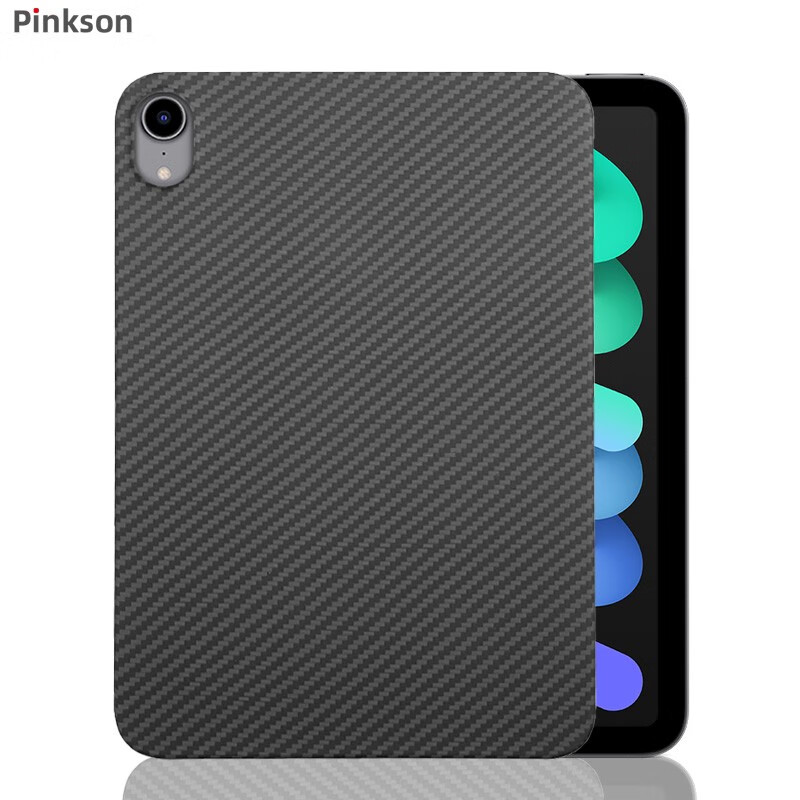 Pinkson 苹果iPad mini6保护套平板电脑新款迷你凯夫拉芳纶碳纤维平板套防摔轻薄散热新款 【黑色】左右双面包边 【iPad Mini6】