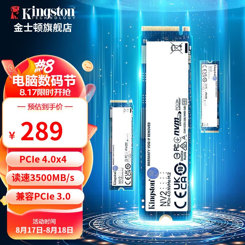 金士顿（Kingston） SSD固态硬盘台式机笔记本M.2固态(NVMe协议) 1000G NV2 PCIe 4.0(性能升级)高性价比高么？
