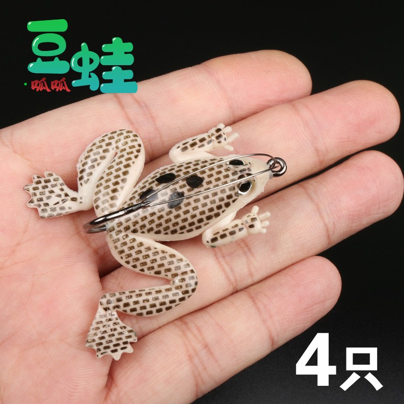 海盗船路亚 4只装小青蛙路亚假饵软蛙雷蛙蛤蟆6厘米5.