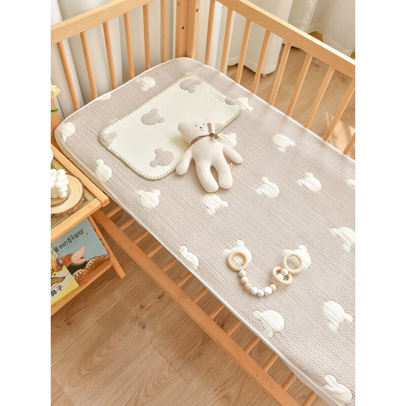 定制婴儿床单纯棉新生宝宝夹棉床笠幼儿园儿童拼接床垫子四季通用 米奇头【床单款】A类 100*56