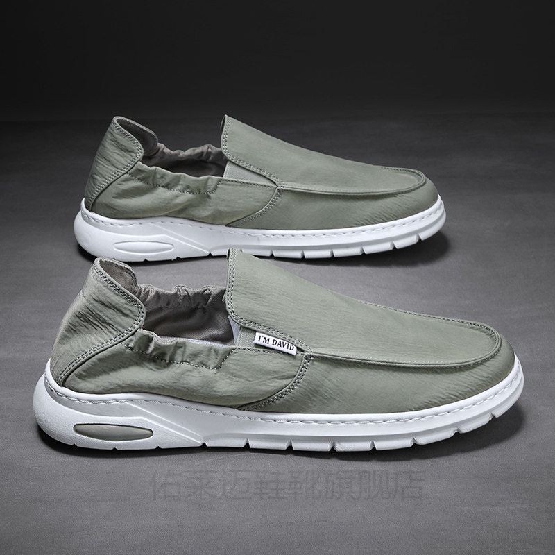 春秋季懒汉鞋步鞋男布鞋老北京老式夏天青年帆布豆豆鞋男男春季透气