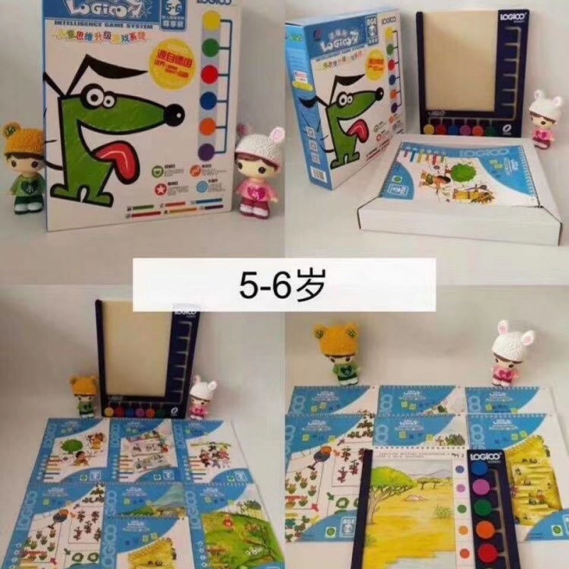 逻辑狗幼儿园玩具家庭网络版二三四阶段3-4-5-6-7岁 第三阶段5-6岁(7本书+操作板)