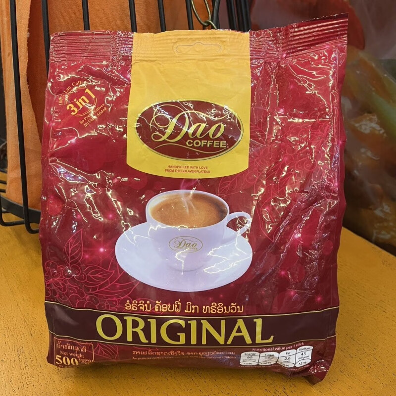 食芳溢老挝进口dao刀牌原味咖啡特三合一咖啡粉速溶新包装500克25条 1