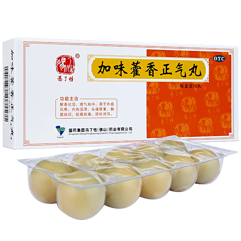 加味藿香正气丸 9g*10丸/盒  外感风寒,内伤湿滞,胸膈痞闷,脘腹胀痛