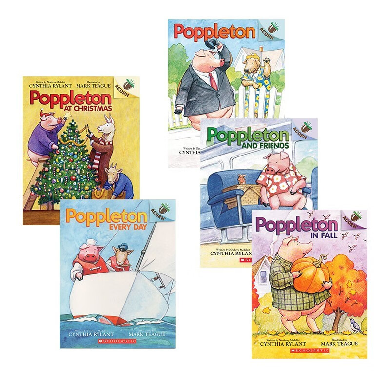 预售 Poppleton 小猪波普尔顿 5册 英文原版 Scholastic Acorn 学乐大树姐妹篇橡树系列 桥梁章节书 英语课外阅读分级读物