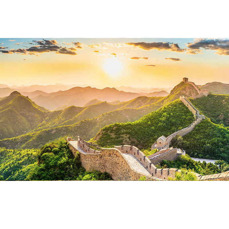 万里长城靠山图背有靠山风水风景画自粘贴纸壁画有山无水墙贴客厅