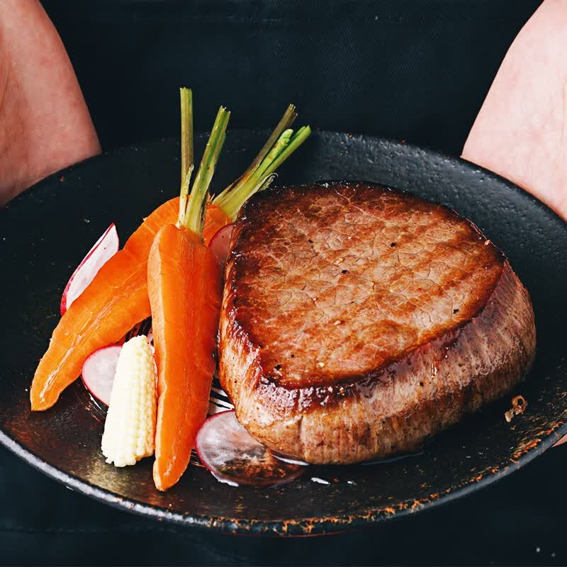 大希地整切菲力牛排1000g儿童牛排冷冻生鲜牛肉 整切调理腌制牛排10片 菲力500g(5片)*2盒+牛肉饼手抓饼