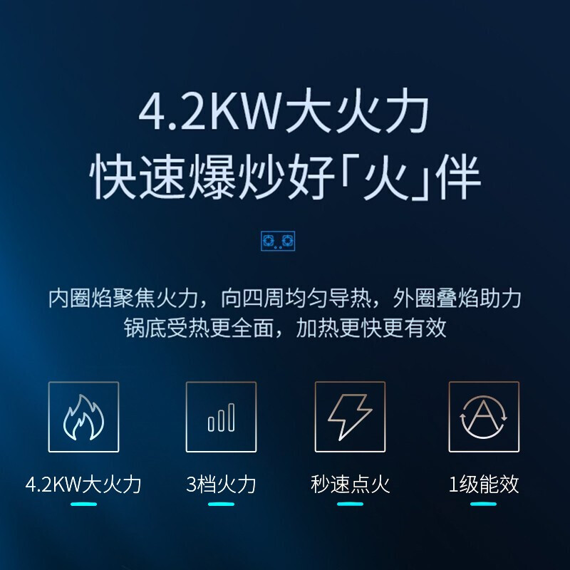 太太美 燃气灶双灶具42kw猛火家用大火力台嵌两用双灶防爆钢化玻璃面板天然气液化气 4.2kw猛火灶 磨砂面板 天然气