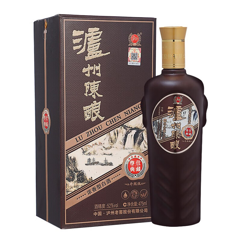 泸州老窖 泸州陈曲 52度浓香型白酒 475ml礼盒装白酒 婚宴喜庆节日