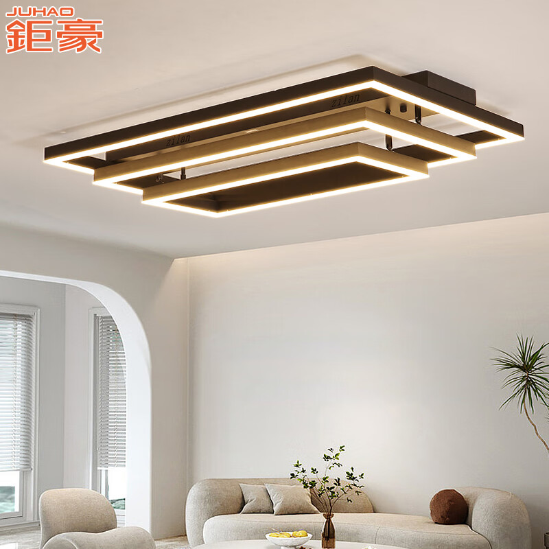钜豪客厅主灯led长方形大堂灯艺术创意大厅灯新款网红简约现代吸顶灯