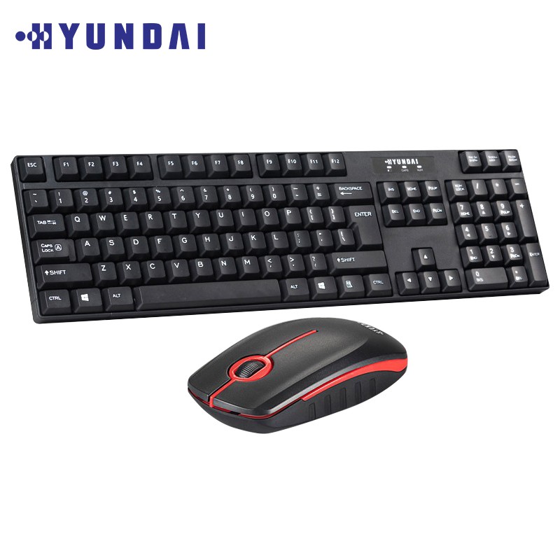现代（HYUNDAI）键鼠套装 无线键鼠套装 办公键盘鼠标套装 电脑鼠标键盘 黑色 NK3000 34.9元