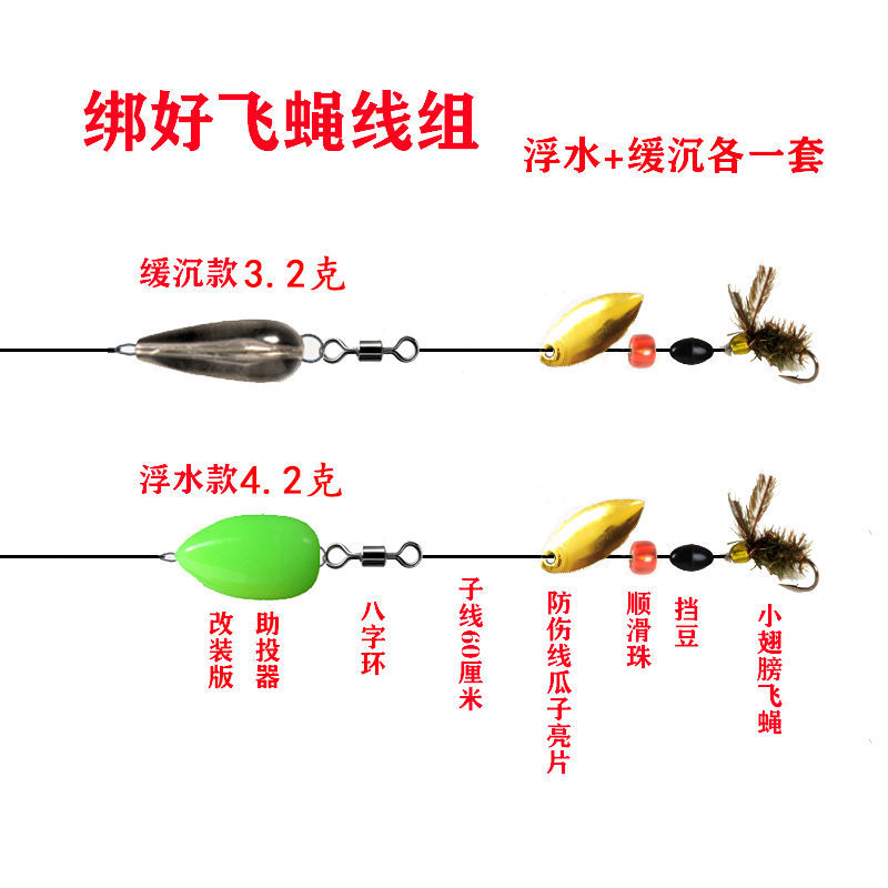 路亚苍蝇纳米飞蝇钓白条马口翘嘴微物改装助投器不伤线瓜子亮片 4.