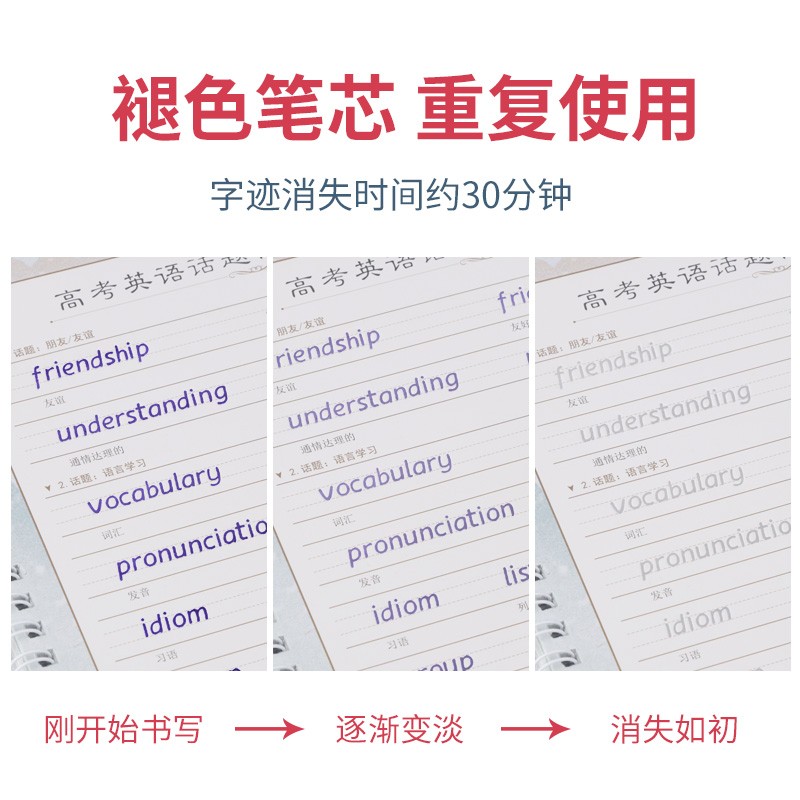 衡水中学英语字帖凹槽练字帖印刷体手写体高中初中生高考衡水体英文字帖学生考研高分写作男女高中生