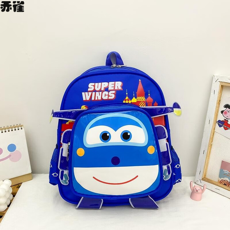 赤雀 超级飞侠书包飞侠乐迪小爱卡通3d立体幼儿园书包学生 蓝色
