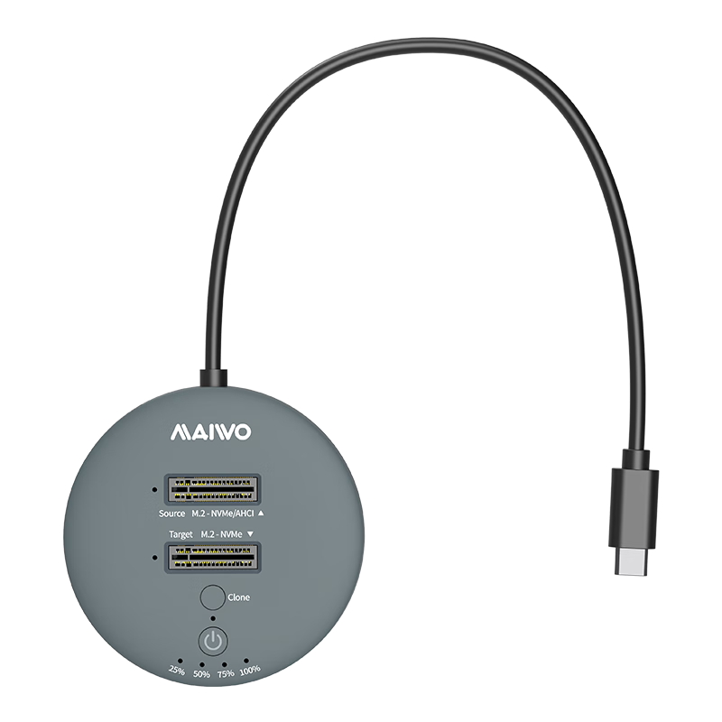 麥沃（MAIWO） K3026P2 M.2 硬盤盒底座 NVMe/AHCI固態(tài)硬盤拷貝機 Type-C3.2雙盤位筆記本臺式電腦讀寫硬盤盒