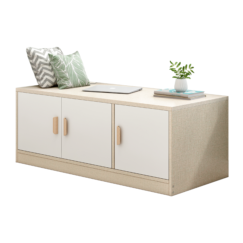 瑞象 现代简约飘窗柜储物柜矮柜地柜可坐式卧室阳台柜收纳置物柜窗台柜 100CM橡胶木色+白