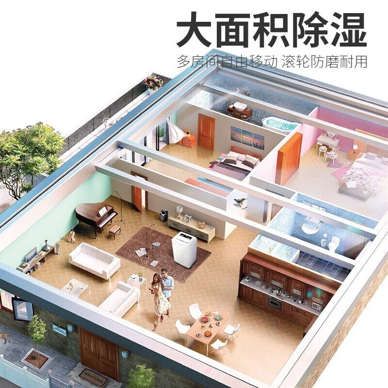 AIRPLUS美国艾普莱斯除湿机/抽湿机 12L/天 家用轻音卧室办公室吸湿器地下室干燥机 AP12-602EE