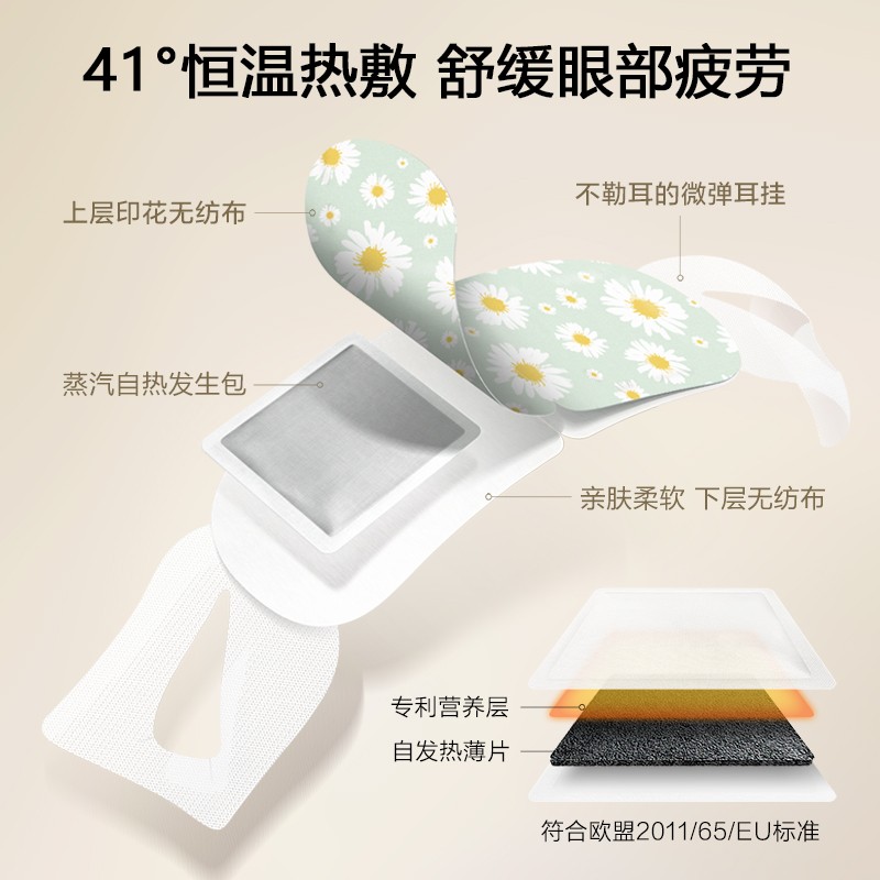 珍视明 玫瑰香型蒸汽眼罩热敷（10片）眼部热敷遮光睡眠眼罩