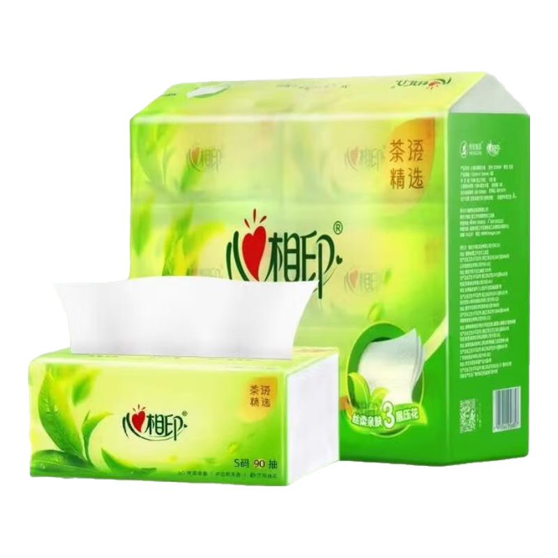 心相印 茶语精选家用抽纸实惠装 6包