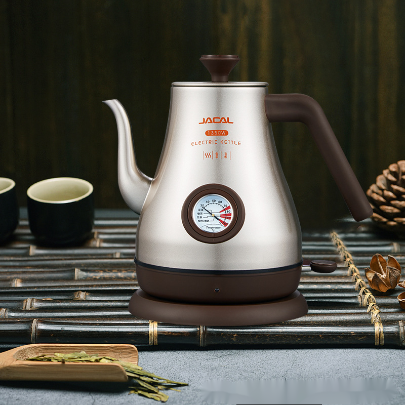 积高（JACAL） 积高GL-E2002 家用泡茶壶不锈钢电茶壶温度显示电热水壶烧水壶 银色